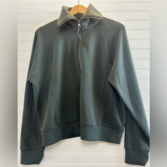 SPANX AirEssentials Half Zip Dark Palm Luxurious Soft Comfortable Size L - Picture 4 of 7